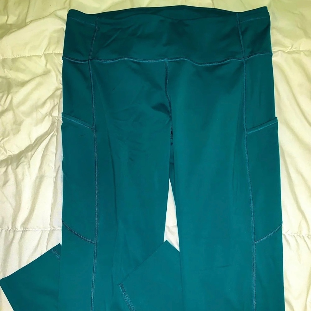 lululemon athletica Teal fast and free leggings with Side Pockets
